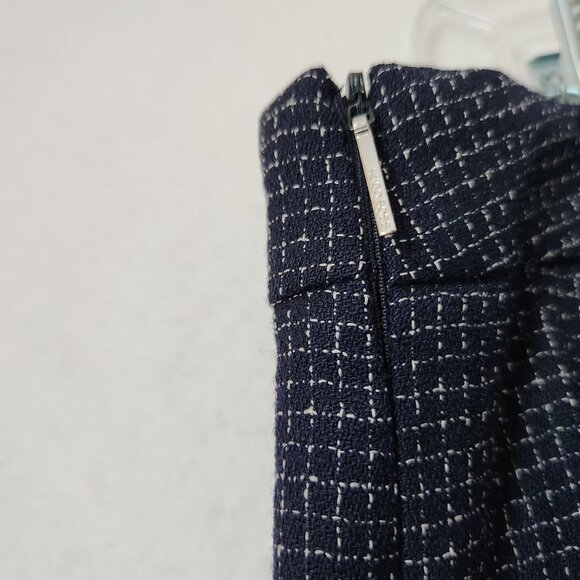 Hugo Boss 100% Wool Straight Wide Leg Dress Pants Zip Check Blue - Picture 4 of 12